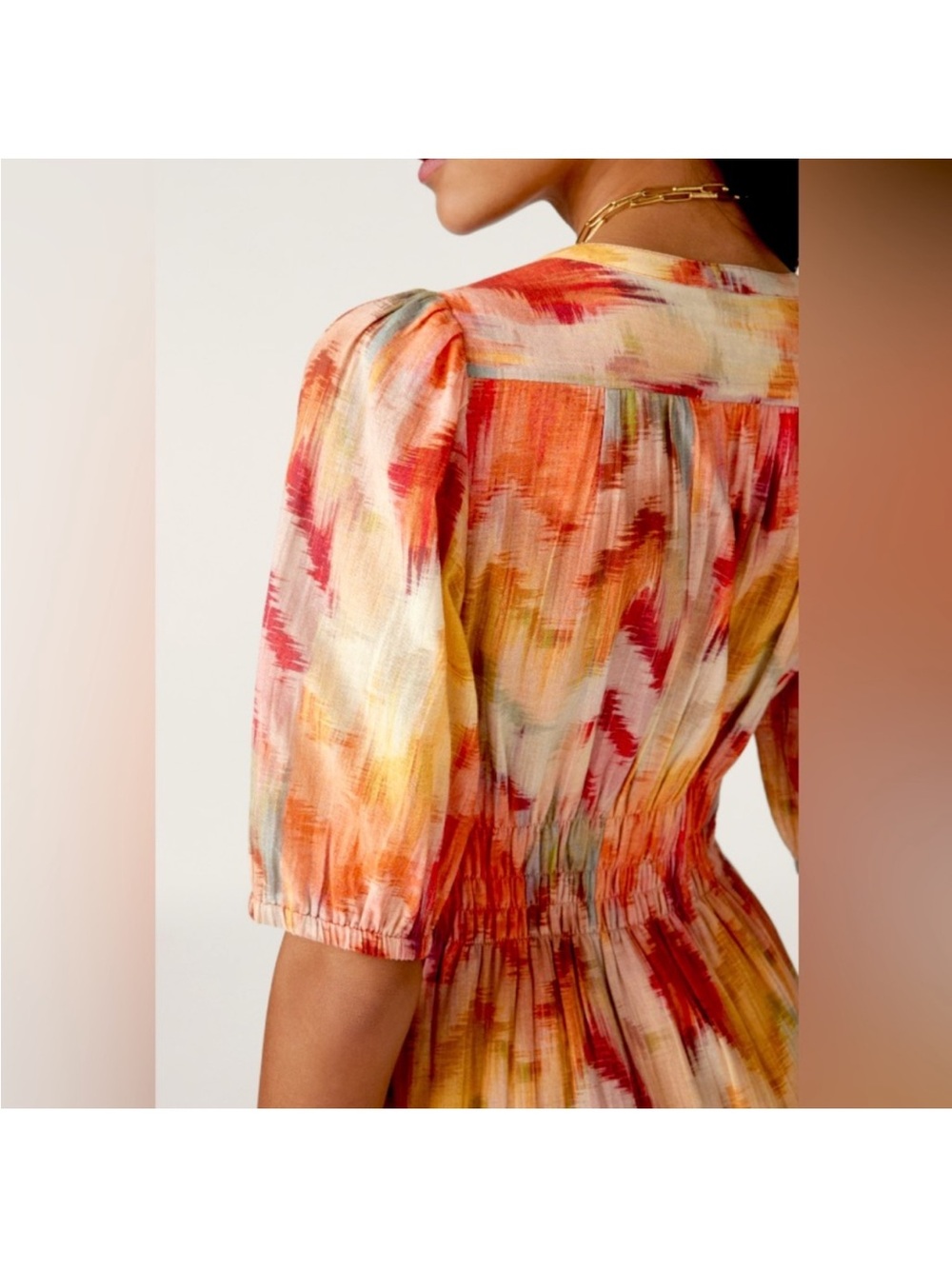 ba&sh Anissa Dress Women’s medium Artsyy Colorful Watercolors - Picture 2 of 12